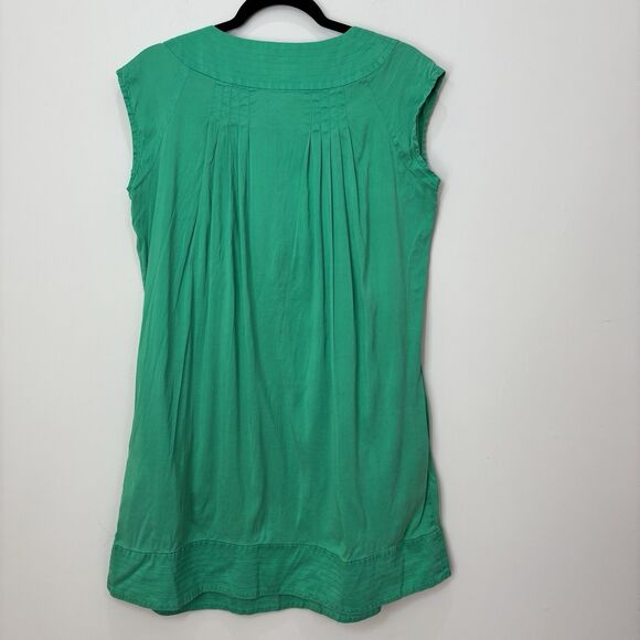 Calypso Christiane Celle 100% Silk Shift Dress M Kelly Green Airy Beach Resort - Picture 5 of 9